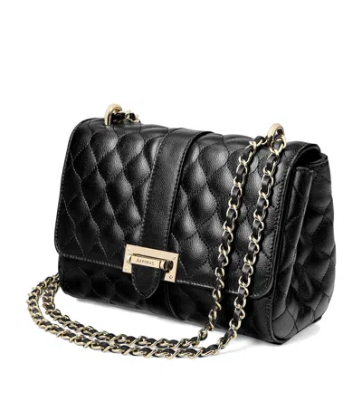 Aspinal Of London Womens Black Lottie Quilted Leather Shoulder Bag