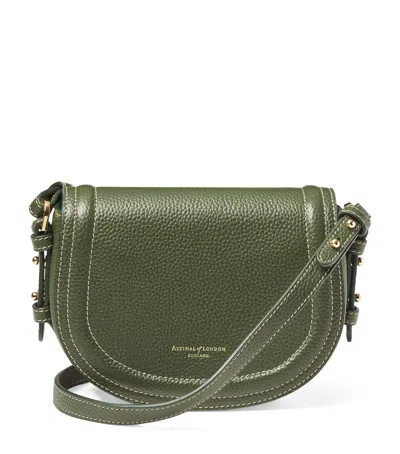 Aspinal Of London Small Leather Stella Cross-body Satchel In Green