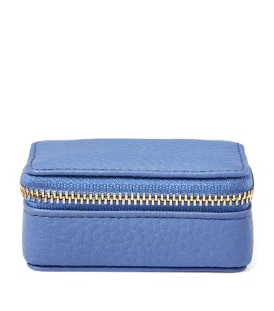Aspinal Of London Small Leather Travel Jewellery Case In Blue