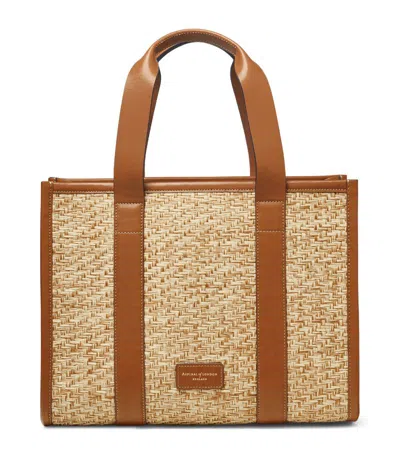 Aspinal Of London Small Raffia Henley Tote Bag In Neutral