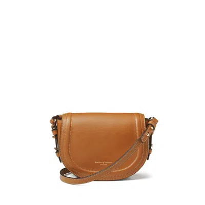 Aspinal Of London Small Stella Satchel Crossbody In Brown