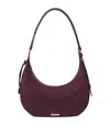 Aspinal Of London Womens Hudson Crescent Small Suede Shoulder Bag Claret In Burgundy