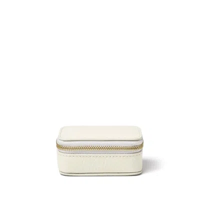 Aspinal Of London Small Travel Jewellery Case Ivory Pebble In Neutral