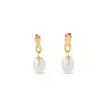 Aspinal Of London Solstice 18ct Gold Freshwater Pearl & Diamond Earrings