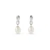Aspinal Of London Solstice 18ct White Gold Freshwater Pearl & Diamond Earrings