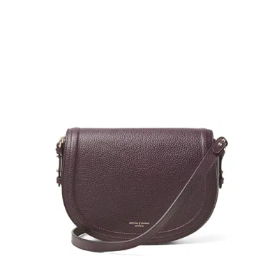 Aspinal Of London Stella Satchel Crossbody In Fig Pebble In Purple