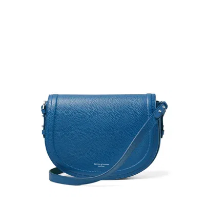 Aspinal Of London Stella Satchel Crossbody In Topaz Pebble In Blue