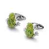 Aspinal Of London Sterling Silver & Enamel Frog Cufflinks