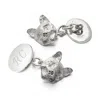 Aspinal Of London Sterling Silver Personalised Fox Head Cufflinks