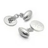 Aspinal Of London Sterling Silver Personalised Rugby Ball Cufflinks