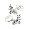 Aspinal Of London Sterling Silver Personalised Stag Head Cufflinks