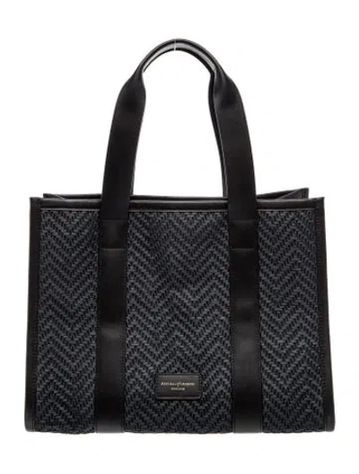 Pre-owned Aspinal Of London Straw Tote In Black