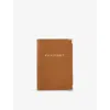 Aspinal Of London Tan Logo-print Grained Leather Passport Cover In Tan