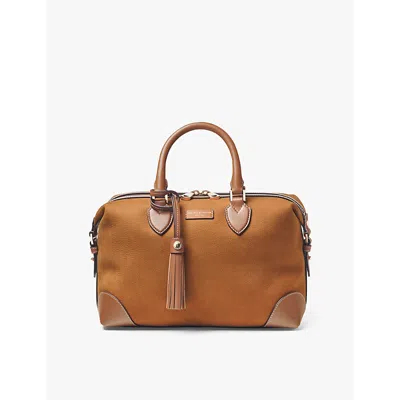 Aspinal Of London Tan Logo-print Leather Bowling Bag