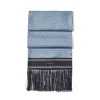 Aspinal Of London Tassel Silk Scarf In Blue