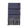 Aspinal Of London Tassel Silk Scarf In Blue