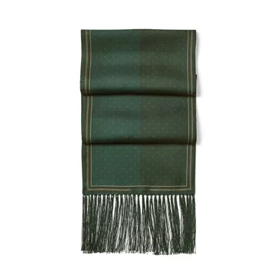 Aspinal Of London Tassel Silk Scarf In Green