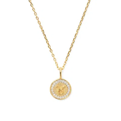 Aspinal Of London Taurus Zodiac Pendant Necklace In Gold