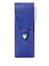 Aspinal Of London Textured Pen Case (16cm X 3.8cm) In Blue