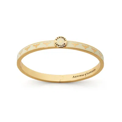 Aspinal Of London Thin Bee Bangle In Gold