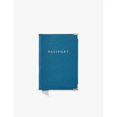 Aspinal Of London Topaz Plain Leather Passport Cover In Orange