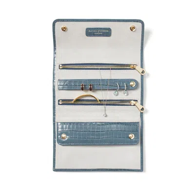 Aspinal Of London Travel Jewellery Roll In Blue