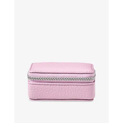 Aspinal Of London C Travel Medium Logo-print Grained-leather Jewellery Case In Lilac