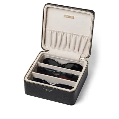 Aspinal Of London Travel Sunglasses Case In Black Pebble In Pattern