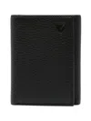 Aspinal Of London Trifold Leather Wallet Pouch In Black