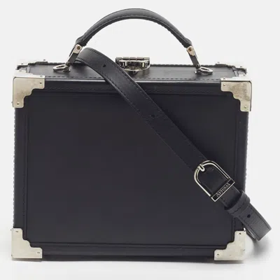 Pre-owned Aspinal Of London Trunk Black Leather Top Handle Bag