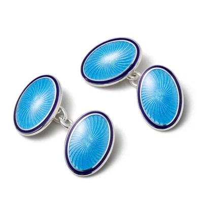 Aspinal Of London Vitreous Enamel Cufflinks In Blue