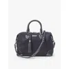 Aspinal Of London Navy Logo-print Suede And Leather Bowling Bag In Navy