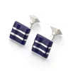Aspinal Of London Wave Sterling Silver & Lapis Cufflinks