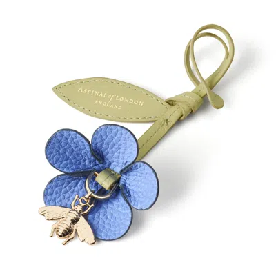 Aspinal Of London Wildflower & Bee Charm In Blue