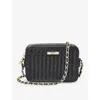 Aspinal Of London Womens Black Milly Logo-plaque Leather Shoulder Bag In Black