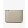 ASPINAL OF LONDON ASPINAL OF LONDON WOMEN'S DOVE GREY ELLA LARGE SMOOTH-LEATHER POUCH