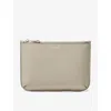 ASPINAL OF LONDON ASPINAL OF LONDON WOMEN'S DOVE GREY ELLA MEDIUM SMOOTH-LEATHER POUCH
