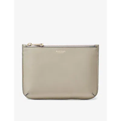 Aspinal Of London Womens Dove Grey Ella Medium Smooth-leather Pouch In Grey