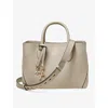 Aspinal Of London Womens Dove Grey London Logo-print Leather Tote Bag In Dove Grey