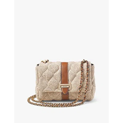 Aspinal Of London Womens Oatmeal Lottie Woven Shoulder Bag