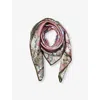 ASPINAL OF LONDON ASPINAL OF LONDON WOMEN'S ROSE OMBRE ‘A’ FLORAL SILK SCARF