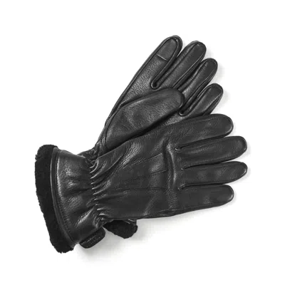 Aspinal Of London Women's Shearling Lined Leather Gloves In Black