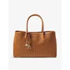 Aspinal Of London Womens Tan London Logo-print Leather Tote Bag In Tan