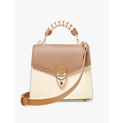 Aspinal Of London Womens Taupe Mayfair Mini 2.0 Leather Shoulder Bag