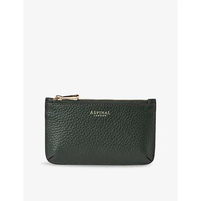 Aspinal Of London Womens Ella Leather Card And Coin Holder Alpine In Green