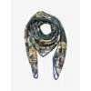 Aspinal Of London Womens  Ombre Floral-print Silk Scarf In Multi
