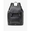 Aspinal Of London Womens Black Branded Leather Backpack In Black