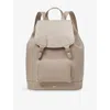 Aspinal Of London Womens Taupe Branded Leather Backpack In Brown
