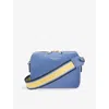 Aspinal Of London Womens Capri Blue Camera Grained Leather Crossbody Bag