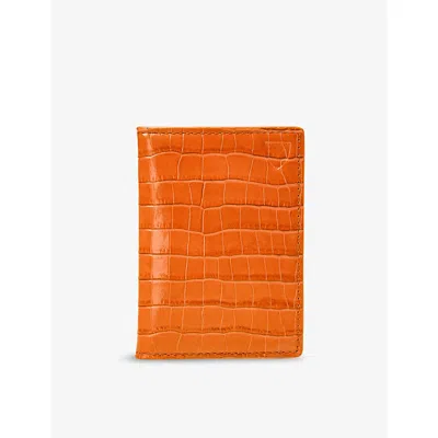 Aspinal Of London Womens Marmalade Double Fold Leather Card Holder